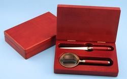 Wood Boxed Magnifier And Letter Opener