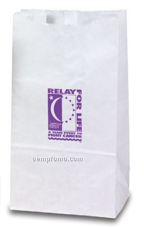 Custom Printed White Kraft Paper Lunch Bag - 4 Lb. / Large Run (5