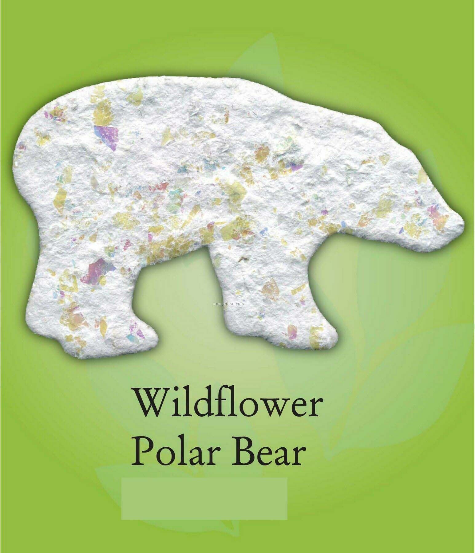 Wildflower Polar Bear Ornament With Embedded Seed