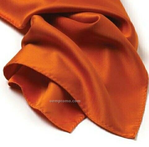 Wolfmark Solid Series Orange Silk Scarf (30"X30")