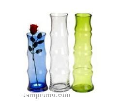 Bamboo Glass Vase W/Various Colors