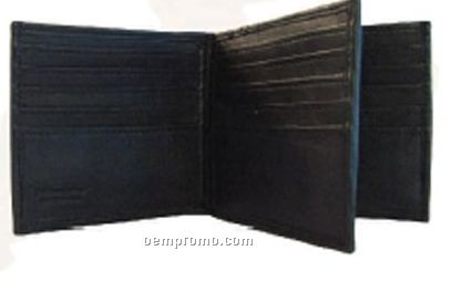 Napa Leather Bi-fold Wallet W/Center Id Section