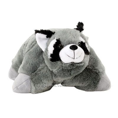 Raccoon Pillow Pal Stuffed Animal With Bandana