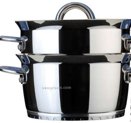 Designo 3 Piece Covered Steamer Pot W/Stainless Steel Cover