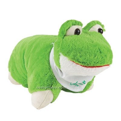 Frog Pillow Pal Stuffed Animal With Bandana