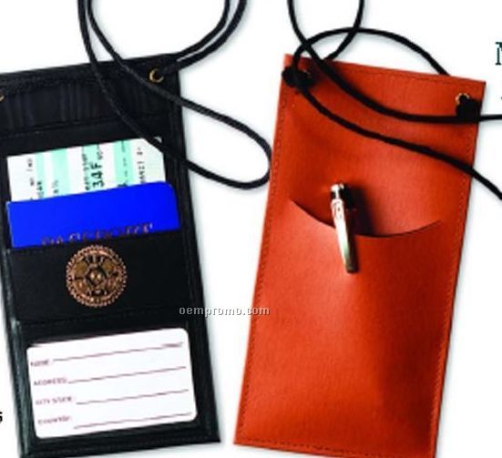 Neck Travel Document Holder - Oxford Bonded Leather