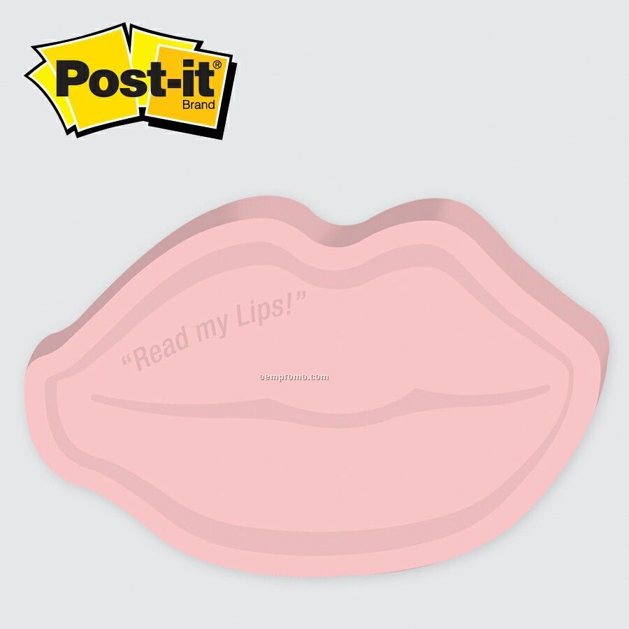X--large Lips Post-it Die Cut Notepads (25 Sheets/3 & 4 Color)