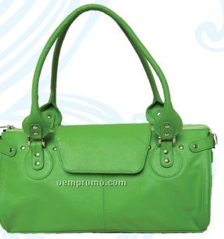 Ladies Lime Green Rebecca 2 Handle Hobo Bag W/ Top Closure