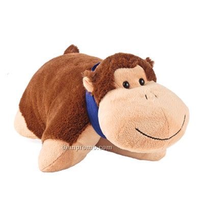 Monkey Pillow Pal Stuffed Animal With Bandana
