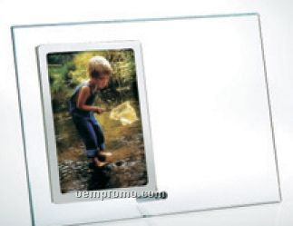 Starfire Clear Glass Vertical Stainless Photo Frame (7"X9"X3/16")