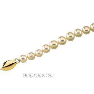 18" 5 To 5-1/2mm Panache Freshwater Cultured Pearl Strand W/ 14k Clasp