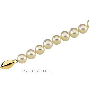 18" 6-1/2 To 7mm Panache Freshwater Cultured Pearl Strand W/ 14k Clasp
