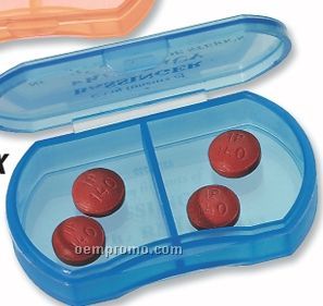 Oblong 2-compartment Pill Box