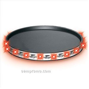 Round Light Up Serving Tray W/ Red LED