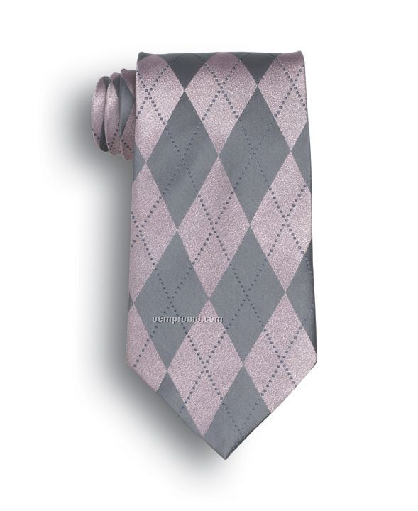 Wolfmark Argyle Silk Tie - Pink