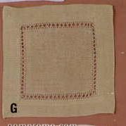 6"X6" Taupe Brown Linen Coaster Napkin With Gilucci