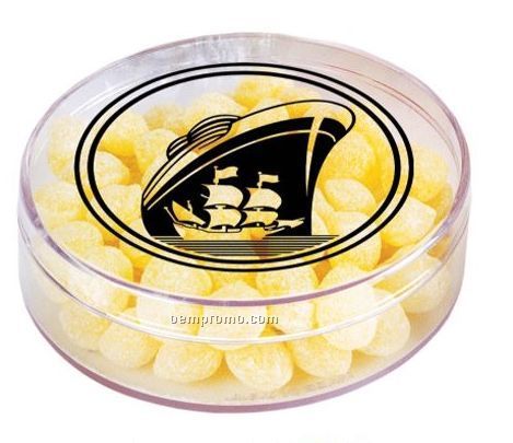 Round Plastic Container W/ Premium Hard Candy (2 Day Service)