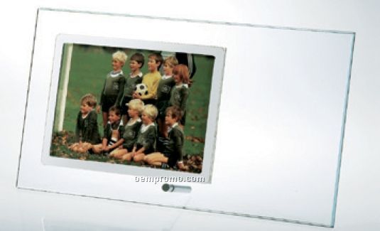 Starfire Clear Glass Horizontal Stainless Photo Frame (5 1/2"X11"X3/16")