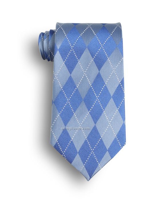 Wolfmark Argyle Silk Tie - Royal Blue