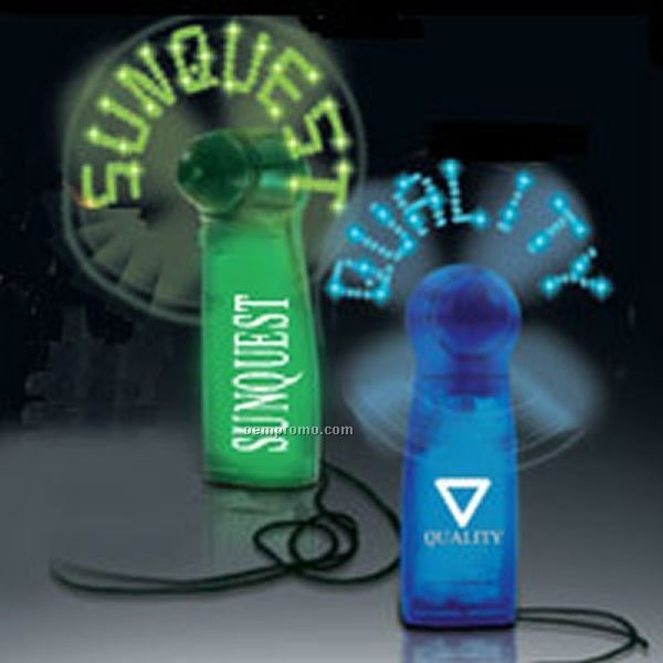 Blue Light Up Message Fan W/ Blue LED