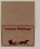 Brown Season's Greetings Gift Folder & Tag W/ Double Stick Tape