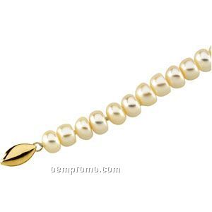 24" 6-1/2 To 7mm Panache Freshwater Cultured Pearl Strand W/ 14k Clasp