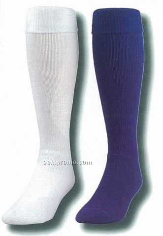 3 Striped Fold Over Heel & Toe Soccer Socks (7-11 Medium)