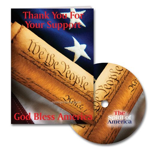 Patriotic Thank You Greeting Card With Matching CD