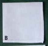 12" Ladies White Linen Handkerchief With Single Stitch Border