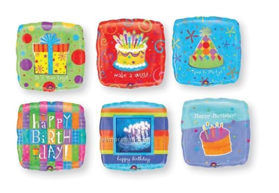 9" Everyday Mini Square Air Filled Assortment Balloon