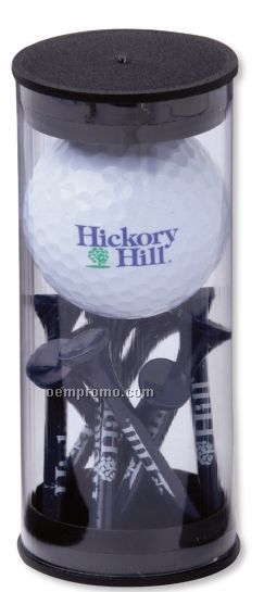 Pinnacle Gold Precision Golf Ball Tube W/ 1 Ball & 9 Tees