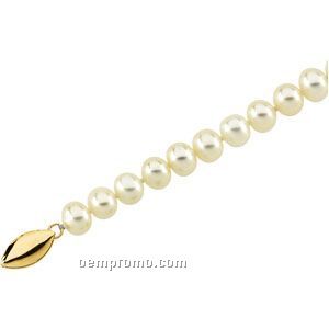 16" 5 To 5-1/2mm Panache Freshwater Cultured Pearl Strand W/ 14k Clasp