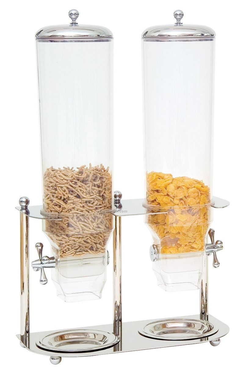 3 Liter Double Cereal Dispenser W/ Plastic Base