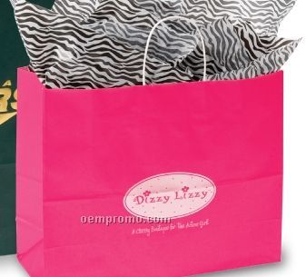 Hot Stamped Tinted Kraft Paper Shopping Bag ((10"X5"X13")