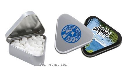 Triangle Shaped Tin With Sugar Free Mints