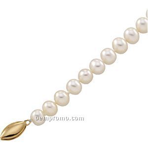 18" 5-1/2 To 6mm Panache Freshwater Cultured Pearl Strand W/ 14k Clasp