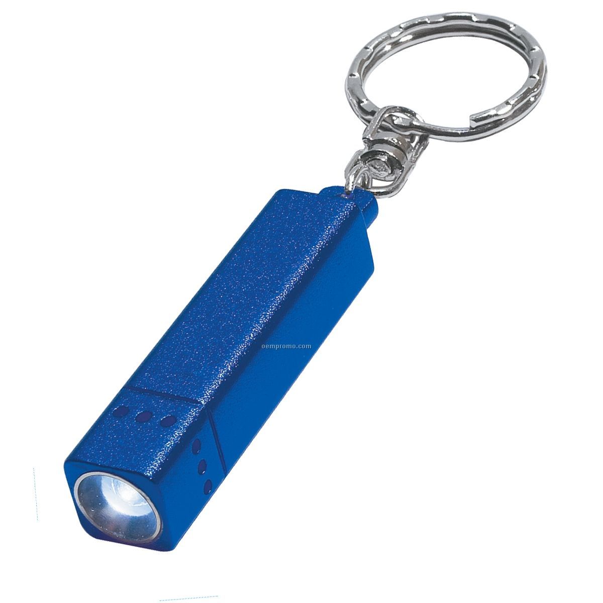Blue Square Flashlight Keychain