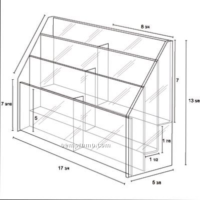Brochure Holder - (3) Tier Counter Top- Holds 8 1/2