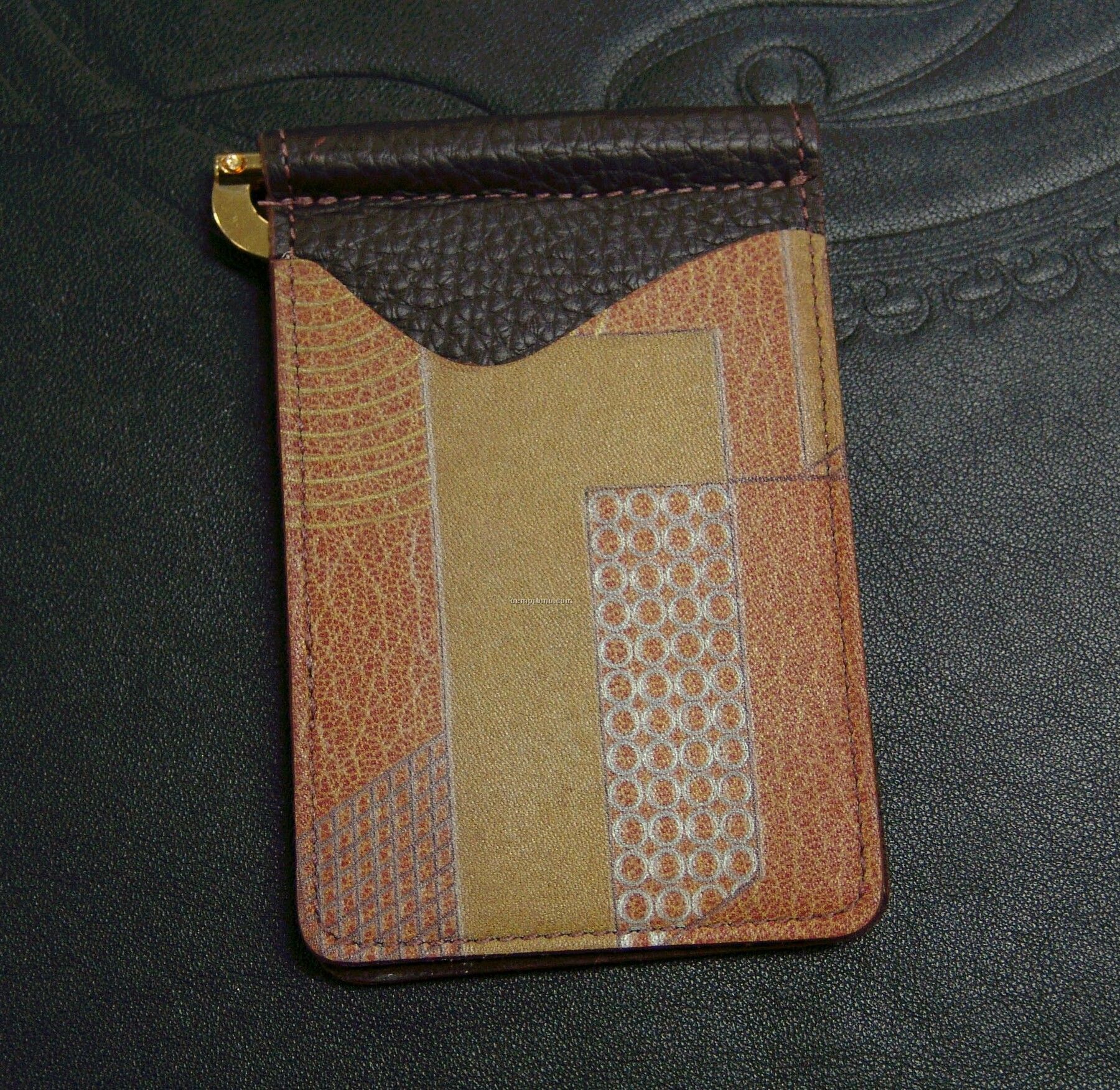 Leather Money Clip Wallet With 4-color Print On Leather