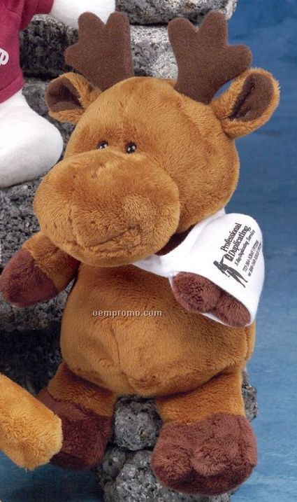 Pudgy Plush Stuffed Dark Brown Moose