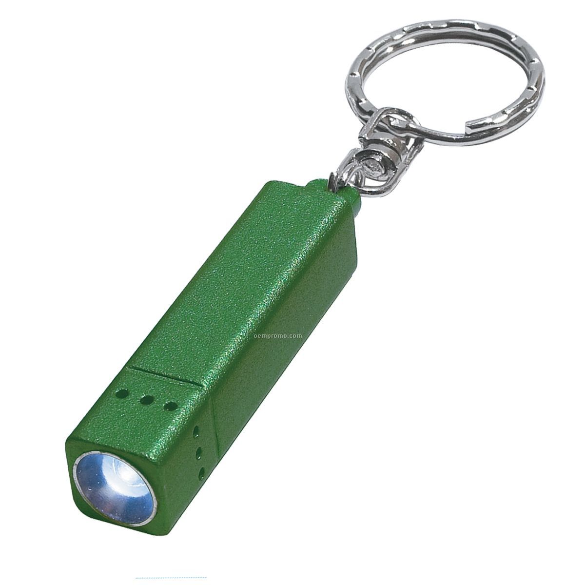 Green Square Flashlight Keychain