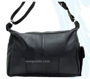 Ladies Organizer Bag W/ Adjustable Shoulder Strap /Dark Brown