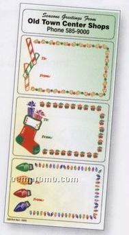 White Paper Christmas Holiday Sticker Sheet (3 Large Outlined Labels)