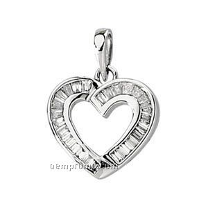 14kw 3/8 Ct Tw Diamond Heart Pendant