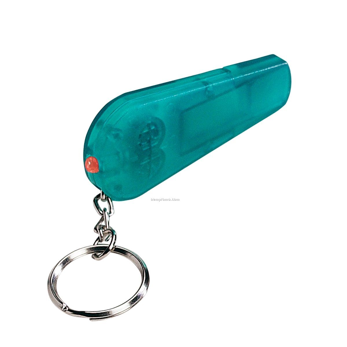 3-in-1 Green Light Up Whistle Keychain W/ Red LED