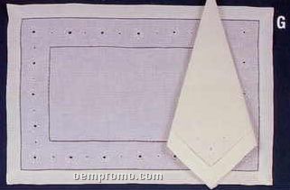 8 Piece Placemat And Napkin Set With Eyelet And Hemstitch