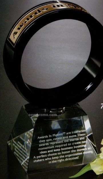 Awards In Motion Spinning Crystal Ring Award