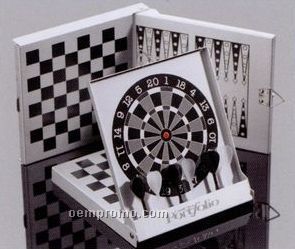 Custom Printed 3-in-1 Magnetic Game With Darts, Checkers & Backgammon Game