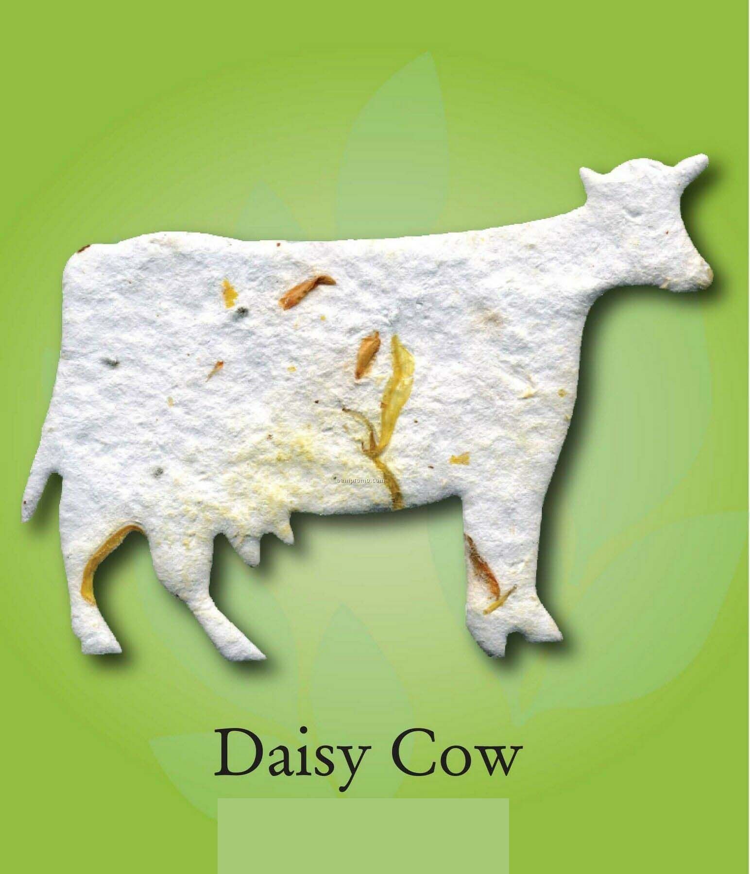 Daisy Cow Ornament With Embedded Seed