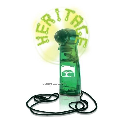 Green Light Up Message Fan W/ Green LED (13 Week Delivery)